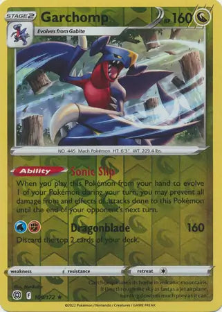 Garchomp 109/172 (SWSH09: Brilliant Stars)  - Reverse Holofoil | Good Games Adelaide SA
