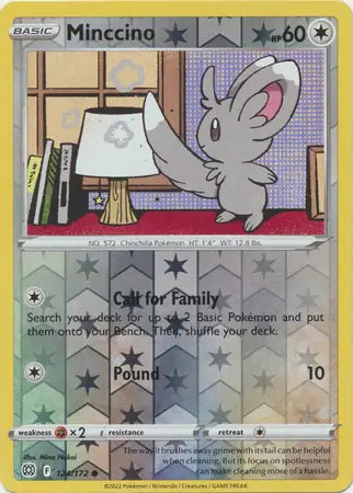 Minccino 124/172 (SWSH09: Brilliant Stars)  - Reverse Holofoil | Good Games Adelaide SA