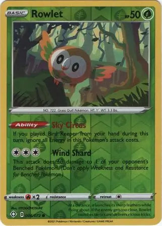 Rowlet 006/072 (Shining Fates)  - Reverse Holofoil | Good Games Adelaide SA