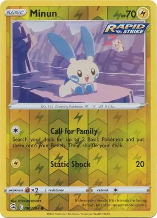 Minun 090/264 (SWSH08: Fusion Strike)  - Reverse Holofoil | Good Games Adelaide SA