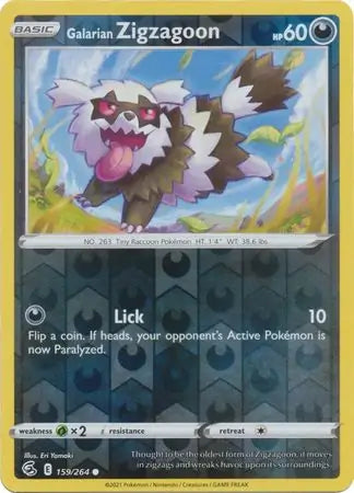 Galarian Zigzagoon 159/264 (SWSH08: Fusion Strike)  - Reverse Holofoil | Good Games Adelaide SA