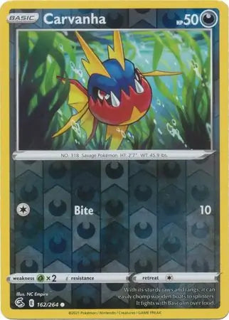 Carvanha 162/264 (SWSH08: Fusion Strike)  - Reverse Holofoil | Good Games Adelaide SA