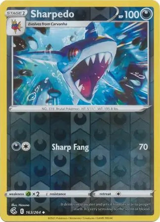 Sharpedo 163/264 (SWSH08: Fusion Strike)  - Reverse Holofoil | Good Games Adelaide SA