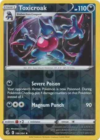 Toxicroak 166/264 (SWSH08: Fusion Strike)  - Reverse Holofoil | Good Games Adelaide SA