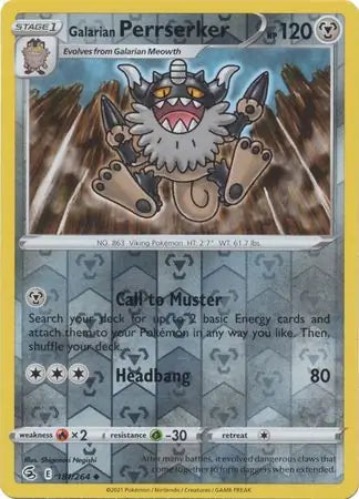 Galarian Perrserker 181/264 (SWSH08: Fusion Strike)  - Reverse Holofoil | Good Games Adelaide SA