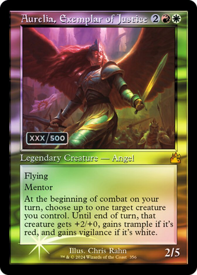 Aurelia, Exemplar of Justice Seralized 356 (Ravnica Remastered)  - Foil | Good Games Adelaide SA