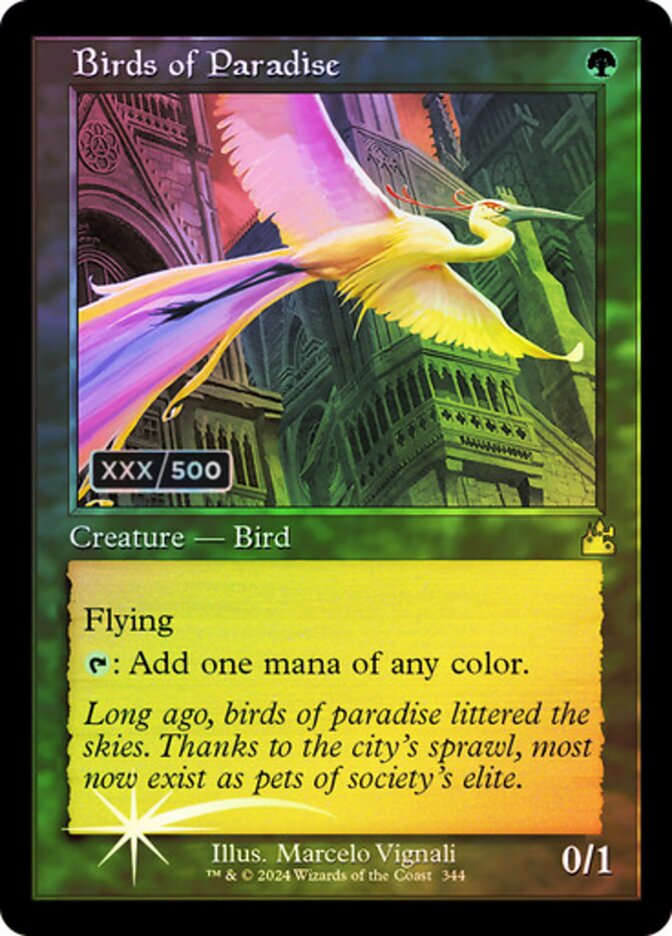 Birds of Paradise Serialized 344 (Ravnica Remastered)  - Foil | Good Games Adelaide SA