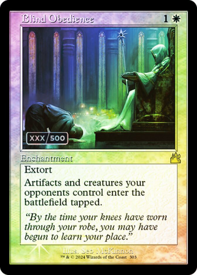Blind Obedience Seralized 303 (Ravnica Remastered)  - Foil | Good Games Adelaide SA