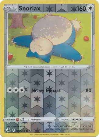 Snorlax 206/264 (SWSH08: Fusion Strike)  - Reverse Holofoil | Good Games Adelaide SA