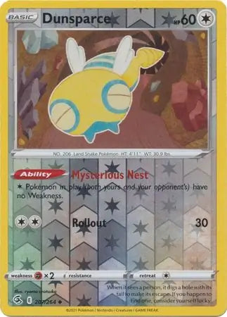 Dunsparce 207/264 (SWSH08: Fusion Strike)  - Reverse Holofoil | Good Games Adelaide SA