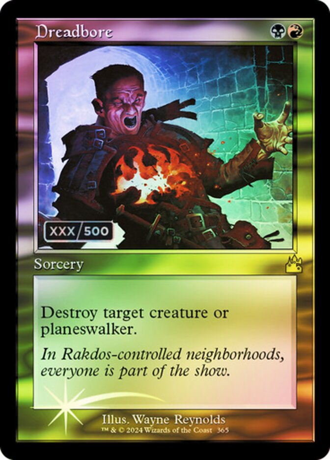 Dreadbore Retro Frame Serial Numbered 365 (Ravnica Remastered)  - Foil | Good Games Adelaide SA