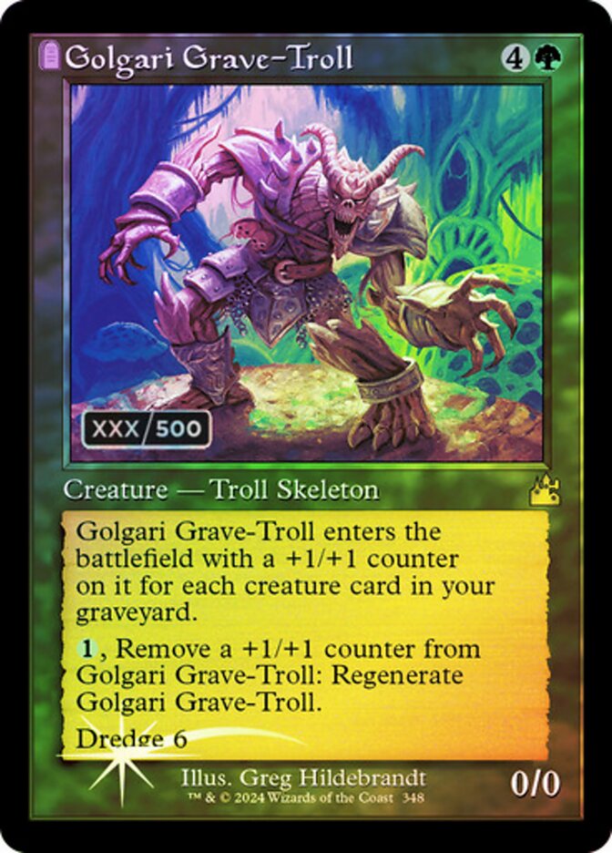 Golgari Grave-Troll Serialized 348 (Ravnica Remastered)  - Foil | Good Games Adelaide SA