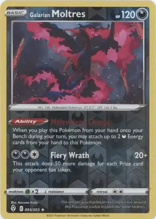 Galarian Moltres 093/203 (SWSH07: Evolving Skies)  - Reverse Holofoil | Good Games Adelaide SA