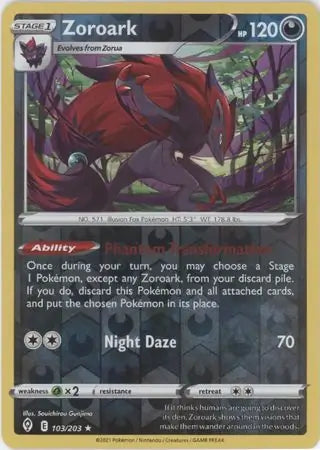 Zoroark 103/203 (SWSH07: Evolving Skies)  - Reverse Holofoil | Good Games Adelaide SA