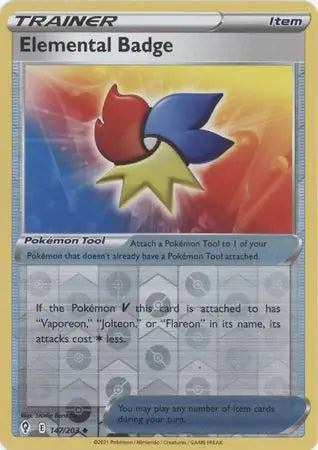 Elemental Badge 147/203 (SWSH07: Evolving Skies)  - Reverse Holofoil | Good Games Adelaide SA