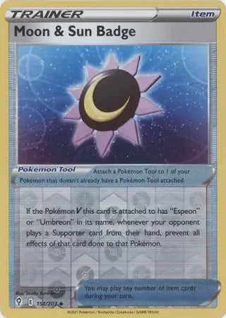 Moon and Sun Badge 151/203 (SWSH07: Evolving Skies)  - Reverse Holofoil | Good Games Adelaide SA