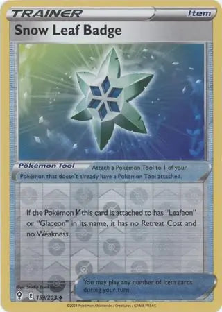 Snow Leaf Badge 159/203 (SWSH07: Evolving Skies)  - Reverse Holofoil | Good Games Adelaide SA