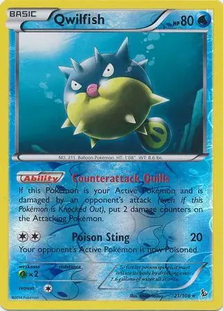 Qwilfish 21/106 (XY - Flashfire)  - Reverse Holofoil | Good Games Adelaide SA