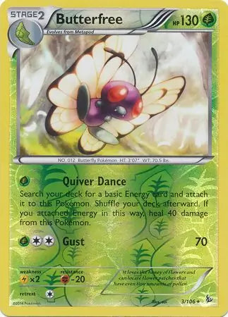Butterfree 3/106 (XY - Flashfire)  - Reverse Holofoil | Good Games Adelaide SA