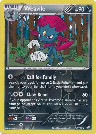 Weavile 52/106 (XY - Flashfire)  - Reverse Holofoil | Good Games Adelaide SA