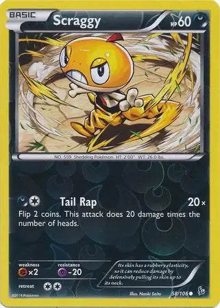 Scraggy 58/106 (XY - Flashfire)  - Reverse Holofoil | Good Games Adelaide SA