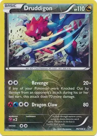 Druddigon 70/106 (XY - Flashfire)  - Reverse Holofoil | Good Games Adelaide SA