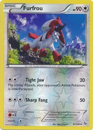 Furfrou 87/106 (XY - Flashfire)  - Reverse Holofoil | Good Games Adelaide SA