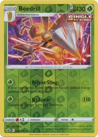 Beedrill 003/198 (SWSH06: Chilling Reign)  - Reverse Holofoil | Good Games Adelaide SA