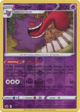 Gengar 057/198 (SWSH06: Chilling Reign)  - Reverse Holofoil | Good Games Adelaide SA