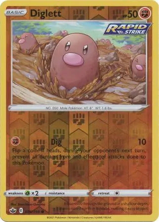 Diglett 076/198 (SWSH06: Chilling Reign)  - Reverse Holofoil | Good Games Adelaide SA