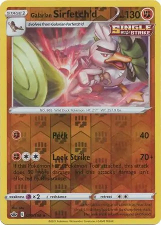 Galarian Sirfetch'd 079/198 (SWSH06: Chilling Reign)  - Reverse Holofoil | Good Games Adelaide SA