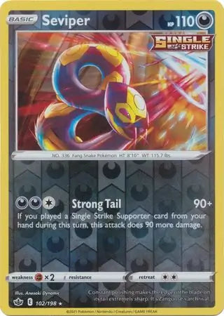 Seviper 102/198 (SWSH06: Chilling Reign)  - Reverse Holofoil | Good Games Adelaide SA