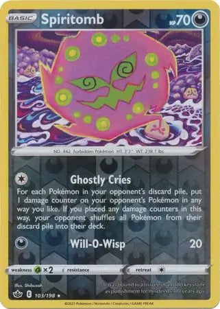 Spiritomb 103/198 (SWSH06: Chilling Reign)  - Reverse Holofoil | Good Games Adelaide SA