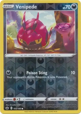 Venipede 105/198 (SWSH06: Chilling Reign)  - Reverse Holofoil | Good Games Adelaide SA