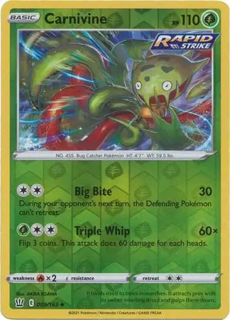 Carnivine 009/163 (SWSH05: Battle Styles)  - Reverse Holofoil | Good Games Adelaide SA