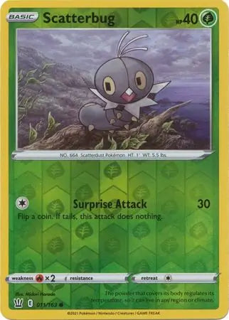 Scatterbug 011/163 (SWSH05: Battle Styles)  - Reverse Holofoil | Good Games Adelaide SA