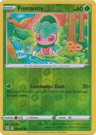 Fomantis 014/163 (SWSH05: Battle Styles)  - Reverse Holofoil | Good Games Adelaide SA
