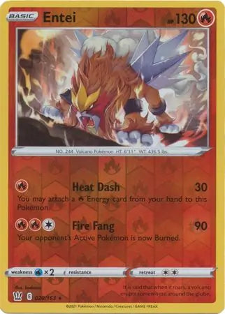Entei 020/163 (SWSH05: Battle Styles)  - Reverse Holofoil | Good Games Adelaide SA