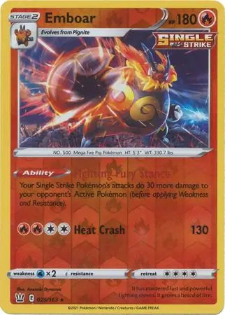 Emboar 025/163 (SWSH05: Battle Styles)  - Reverse Holofoil | Good Games Adelaide SA