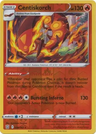 Centiskorch 030/163 (SWSH05: Battle Styles)  - Reverse Holofoil | Good Games Adelaide SA