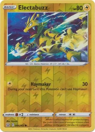 Electabuzz 044/163 (SWSH05: Battle Styles)  - Reverse Holofoil | Good Games Adelaide SA