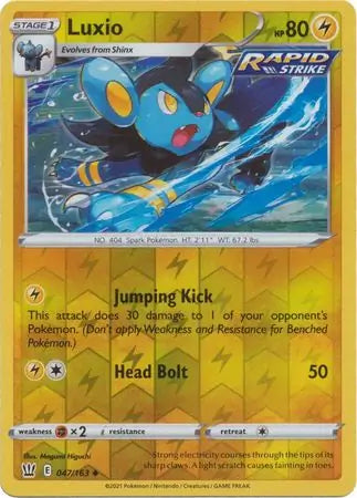 Luxio 047/163 (SWSH05: Battle Styles)  - Reverse Holofoil | Good Games Adelaide SA