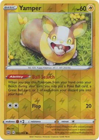 Yamper 052/163 (SWSH05: Battle Styles)  - Reverse Holofoil | Good Games Adelaide SA