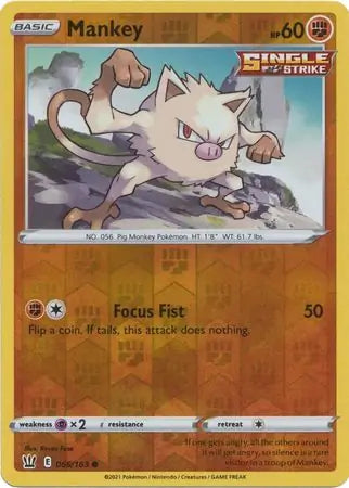 Mankey 066/163 (SWSH05: Battle Styles)  - Reverse Holofoil | Good Games Adelaide SA