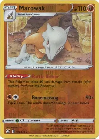 Marowak 070/163 (SWSH05: Battle Styles)  - Reverse Holofoil | Good Games Adelaide SA