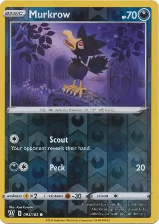 Murkrow 093/163 (SWSH05: Battle Styles)  - Reverse Holofoil | Good Games Adelaide SA