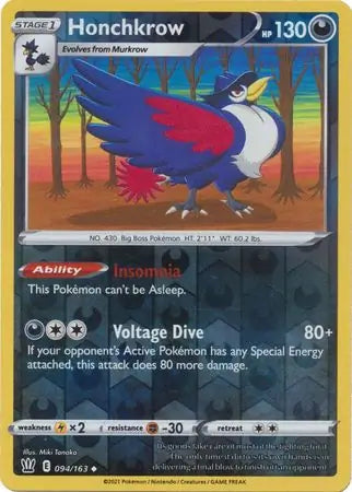 Honchkrow 094/163 (SWSH05: Battle Styles)  - Reverse Holofoil | Good Games Adelaide SA