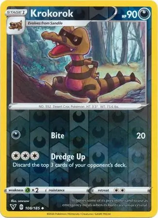 Krokorok 108/185 (SWSH04: Vivid Voltage)  - Reverse Holofoil | Good Games Adelaide SA