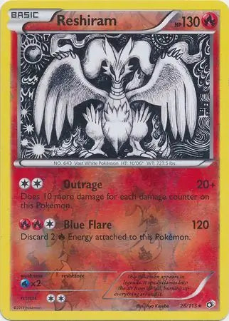 Reshiram 28/113 (Legendary Treasures)  - Reverse Holofoil | Good Games Adelaide SA