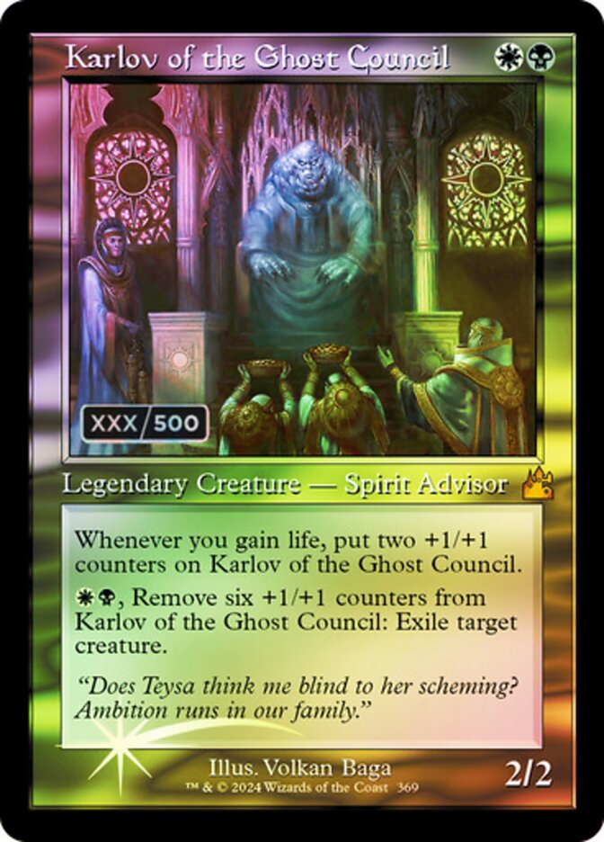 Karlov of the Ghost Council Serialized 369 (Ravnica Remastered)  - Foil | Good Games Adelaide SA